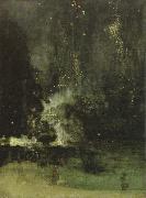 James Mcneill Whistler nocturne in black and gold the falling rocket oil painting
